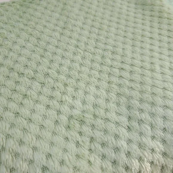 Bright Future Baby Blanket Satin Trim edge sage Green waffle plush soft Vintage - Picture 4 of 8